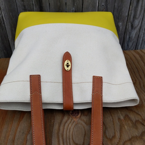 Fossil Cream and Yellow Tote Bag - Picture 7 of 8